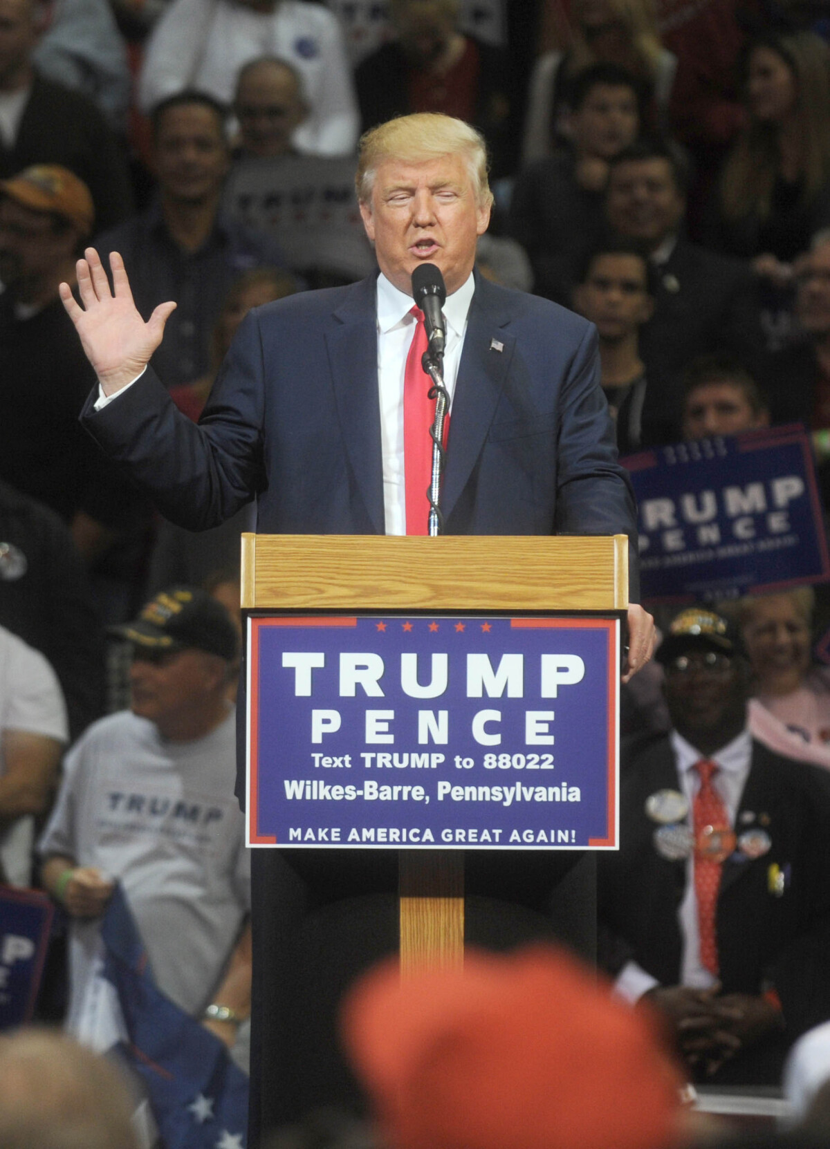 Photo : Donald Trump en meeting à Wilkes-Barre en Pennsylvanie le 10  octobre 2016. - Purepeople
