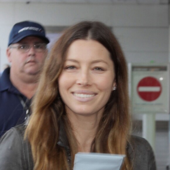 Jessica Biel arrive à l'aéroport de Washington Reagan à Washington DC, le 31 août 2016