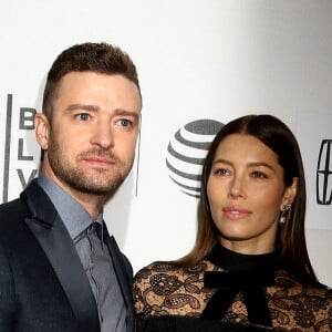 Justin Timberlake et sa femme Jessica Biel lors de la première "The Devil and the Deep Blue Sea" pendant le Festival du Film de TriBeCa 2016 au John Zuccotti Theater à New York, le 14 avril 2016. © Nancy Kaszerman via ZUMA Wire/Bestimage