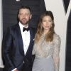 Justin Timberlake et sa femme Jessica Biel à la soirée "Vanity Fair Oscar Party" après la 88ème cérémonie des Oscars à Hollywood, le 28 février 2016.