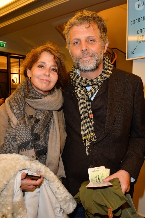 Semi-exclusif - Stéphane Guillon et sa femme Muriel Cousin - Générale de la pièce "L'heureux élu", une comédie de Eric Assous au Théâtre de la Madeleine à Paris le 24 octobre 2016. © Coadic Guirec/Bestimage