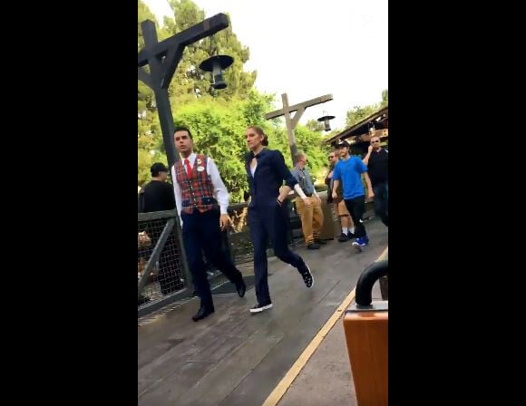 Céline Dion et son fils aîné René-Charles à Disneyland en Calfornie, octobre 2016