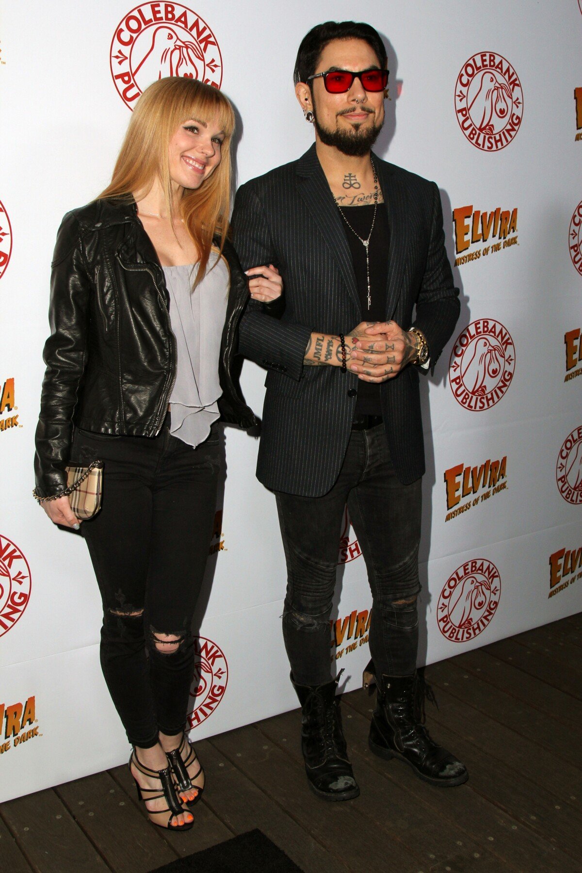 Photo : Dave Navarro avec sa fille Jayme Langford à la soirée de lancement  du livre Elvira, Mistress Of The Dark à lhôtel Roosevelt à Hollywood, le  18 octobre 2016 - Purepeople