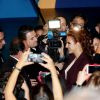 Le président de la République François Hollande et la princesse Lalla Salma du Maroc entourés par les médias lors de l'ouverture du Congrès Mondial contre le Cancer au Palais des Congrès à Paris, le 31 octobre 2016. © Dominique Jacovides/Bestimage