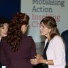 La princesse Lalla Salma du Maroc et la princesse Dina Mired de Jordanie lors de l'ouverture du Congrès Mondial contre le Cancer au Palais des Congrès à Paris, le 31 octobre 2016. © Dominique Jacovides/Bestimage