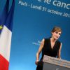 La reine Letizia d'Espagne a prononcé un discours appelant à donner les moyens nécessaires à la recherche scientifique lors de l'ouverture du Congrès Mondial contre le Cancer au Palais des Congrès à Paris, le 31 octobre 2016. © Dominique Jacovides/Bestimage