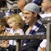 Exclusif - Michael Bublé est allé voir un match de football de l'équipe des Whitecaps avec son fils Noah à Vancouver. Le 26 août 2015 © CPA / Bestimage