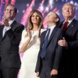 Eric Trump, Melania Trump, Barron Trump et Donald Trump lors du 4ème jour de la convention Républicaine à Cleveland, le 21 juillet 2016.