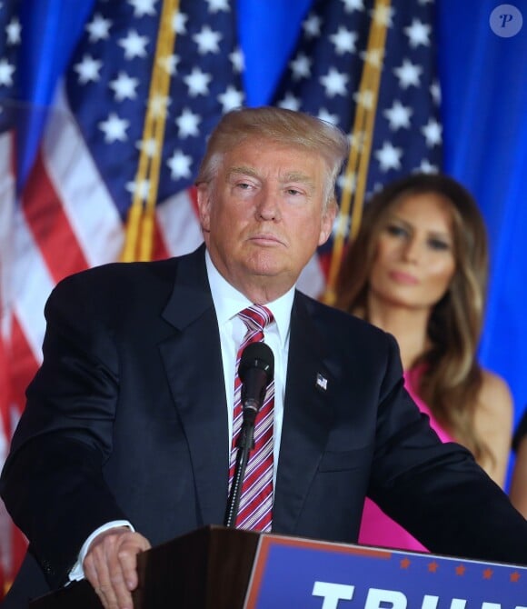 Melania Trump - Donald Trump s'adresse à ses supporters et aux médias pendant un meeting à Briarcliff Manor, le 7 juin 2016
