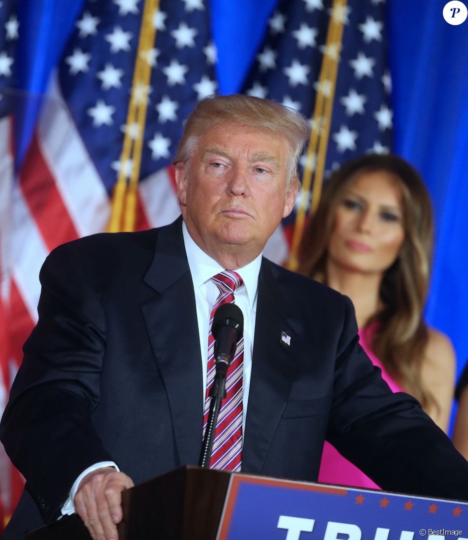Melania Trump - Donald Trump s&#039;adresse à ses supporters et aux médias pendant un meeting à Briarcliff Manor, le 7 juin 2016