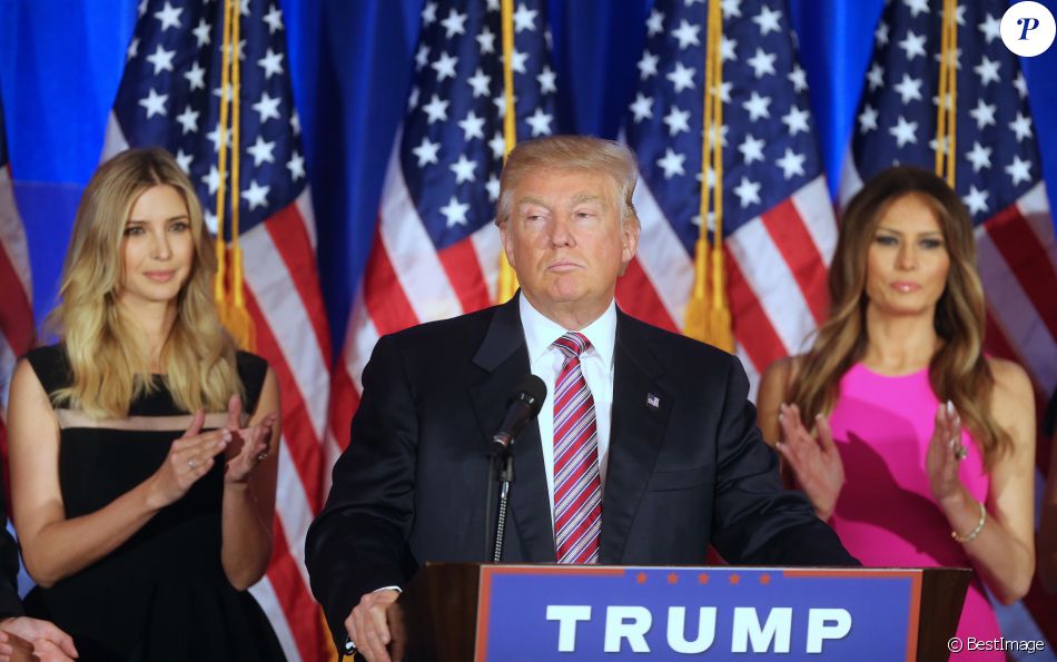 Ivanka Trump, Melania Trump - Donald Trump s&#039;adresse à ses supporters et aux médias pendant un meeting à Briarcliff Manor, le 7 juin 2016