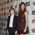 Melania Trump et son fils Barron Trump - Soirée de la série "The Celebrity Apprentice" à New York le 18 février 2015. C