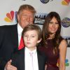 Donald Trump avec sa femme Melania Trump et leur fils Barron Trump - Soirée de la série "The Celebrity Apprentice" à New York le 18 février 2015.