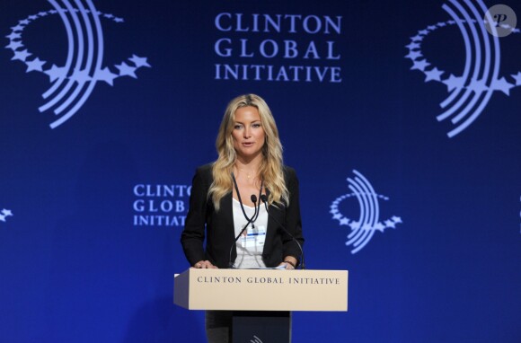 Kate Hudson participe au Clinton Global Initiative (CGI) à New York le 25 septembre 2013.