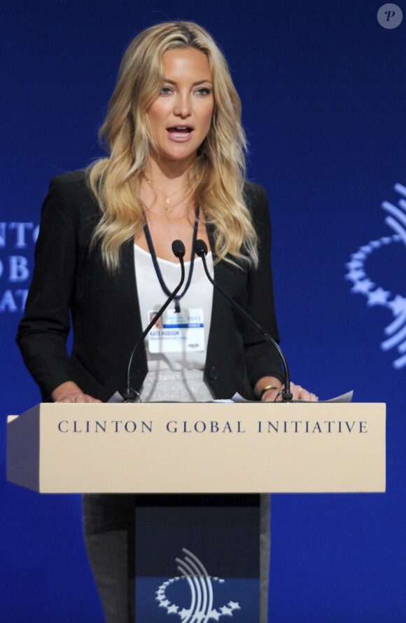 Kate Hudson participe au Clinton Global Initiative (CGI) à New York le 25 septembre 2013.
