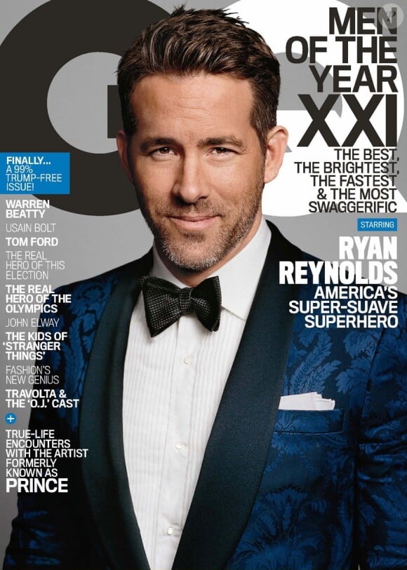 Ryan Reynolds en couverture du GQ de Décembre 2016.