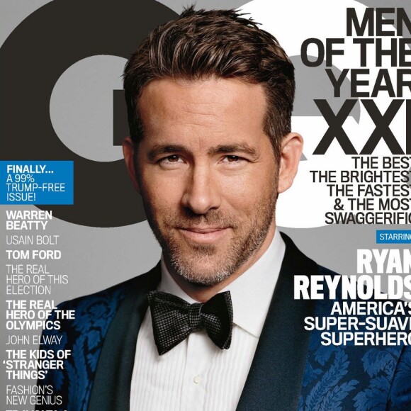 Ryan Reynolds en couverture du GQ de Décembre 2016.