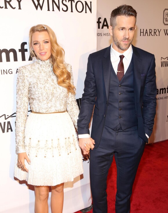 Ryan Reynolds et sa femme Blake Lively - Gala de l'amfAR 2016 au Cipriani Wall Street à New York le 10 février 2016
