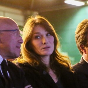 Carla Bruni-Sarkozy au meeting de son mari Nicolas Sarkozy pour les présidentielles 2017 à Saint-Maur-des-Fossés le 14 novembre 2016.