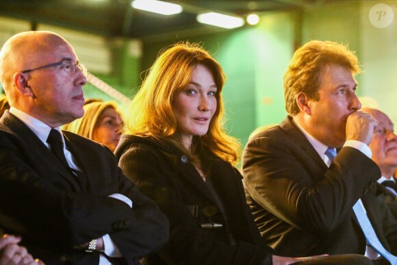 Carla Bruni-Sarkozy au meeting de son mari Nicolas Sarkozy pour les présidentielles 2017 à Saint-Maur-des-Fossés le 14 novembre 2016.