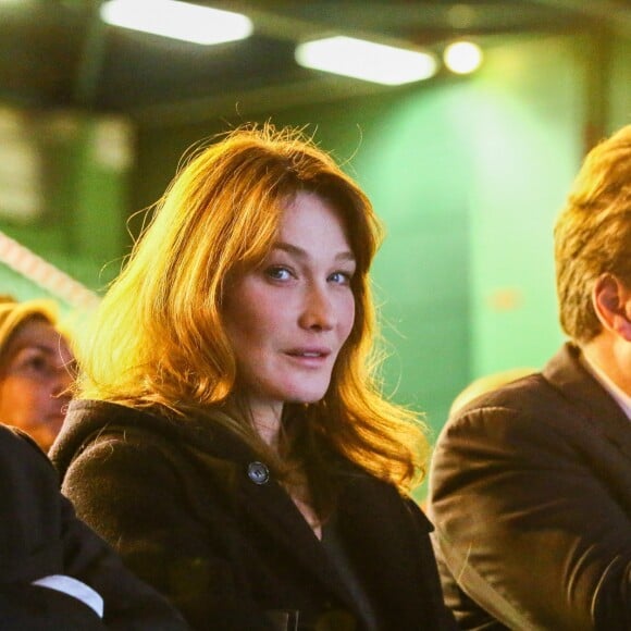 Carla Bruni-Sarkozy au meeting de son mari Nicolas Sarkozy pour les présidentielles 2017 à Saint-Maur-des-Fossés le 14 novembre 2016.