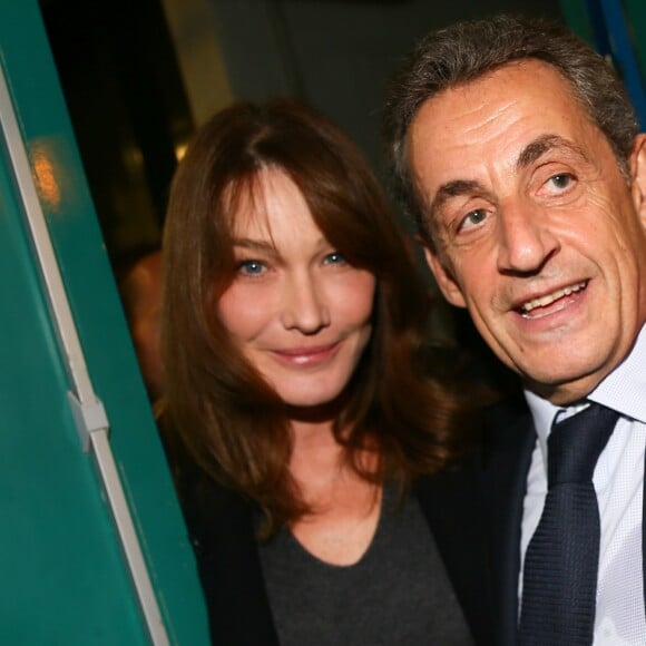 Carla Bruni-Sarkozy au meeting de son mari Nicolas Sarkozy pour les présidentielles 2017 à Saint-Maur-des-Fossés le 14 novembre 2016.