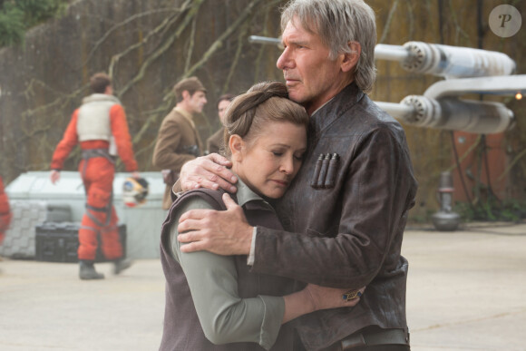 Carrie Fisher et Harrison Ford dans "Star Wars - Le Réveil de la Force" en 2015
