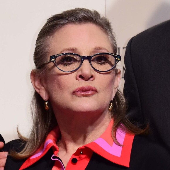 Carrie Fisher - Press Room lors de la 69ème cérémonie des British Academy Film Awards (BAFTA) à Londres, le 14 février 2016.
