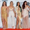 Little Mix (Leigh-Anne Pinnock, Jesy Nelson, Perrie Edwards et Jade Thirlwall ) - Photocall de la soirée des "BRIT Awards" à l'O2 de Londres le 24 février 2016.