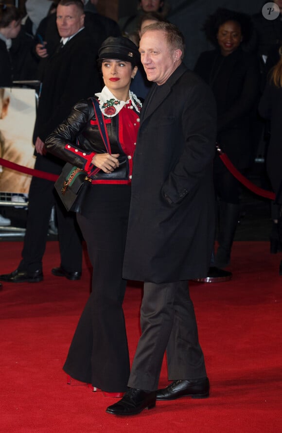 Salma Hayek et son mari François-Henri Pinault à la première de 'I Am Bolt' à The Odeon à Leicester Square à Londres, le 28 novembre 2016.