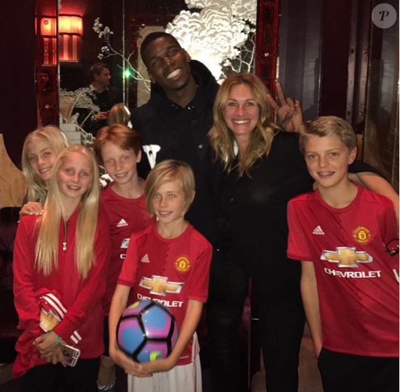 Paul Pogba a rencontré Julia Roberts le 27 novembre 2016 - Photo postée sur Instagram le 28 novembre 2016.