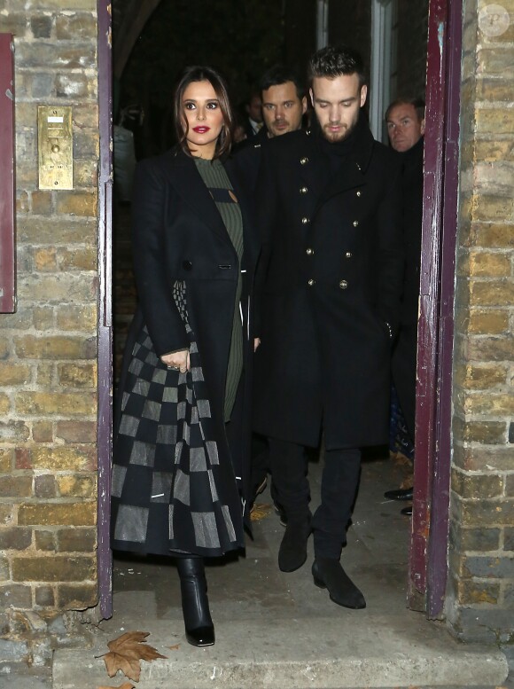 Cheryl Cole enceinte et son compagnon Liam Payne à la sortie de la chorale de Noël de l'église de St James à Londres, le 29 November 2016.