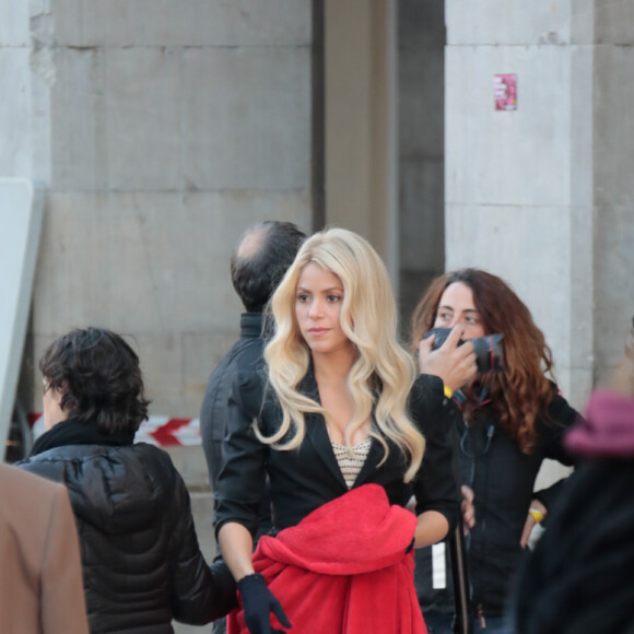 La chanteuse Shakira en tournage pour une publicité "Costa Croisières" à Barcelone le 30 novembre 2016.