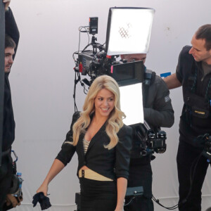 La chanteuse Shakira en tournage pour une publicité "Costa Croisières" à Barcelone le 30 novembre 2016.