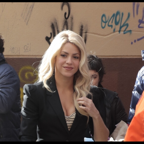 La chanteuse Shakira en tournage pour une publicité "Costa Croisières" à Barcelone le 30 novembre 2016.