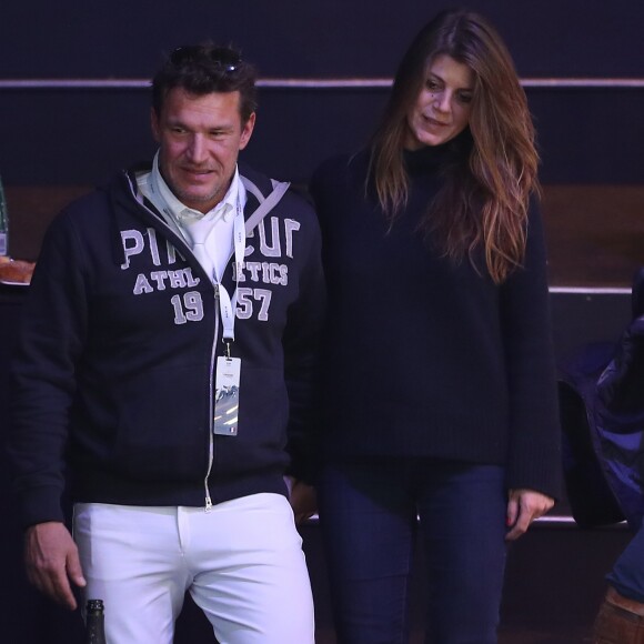 Benjamin Castaldi et sa femme Aurore Aleman - Pro-Am for Charity présenté par Hyatt lors de la troisième journée du Longines Masters de Paris 2016 au parc des expositions de Villepinte le 3 décembre 2016. © Dominique Jacovides-Cyril Moreau