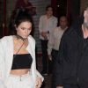 Kendall Jenner arrivant à la fête d'anniversaire de Mario Dedivanovic, le maquilleur de Kim Kardashian au restaurant Kinu à Paris, le 1er octobre 2016.