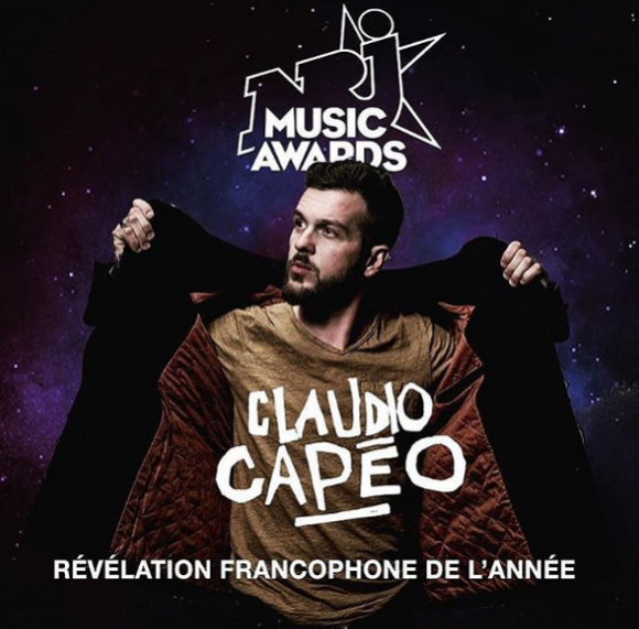 Claudio Capélo, nommé dans la catégorie "Révélation francophone de l'année aux NRJ Music Awards 2016".