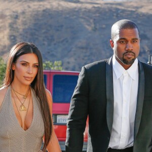 Kim Kardashian et Kanye West à Simi Valley, Los Angeles, le 23 septembre 2016.