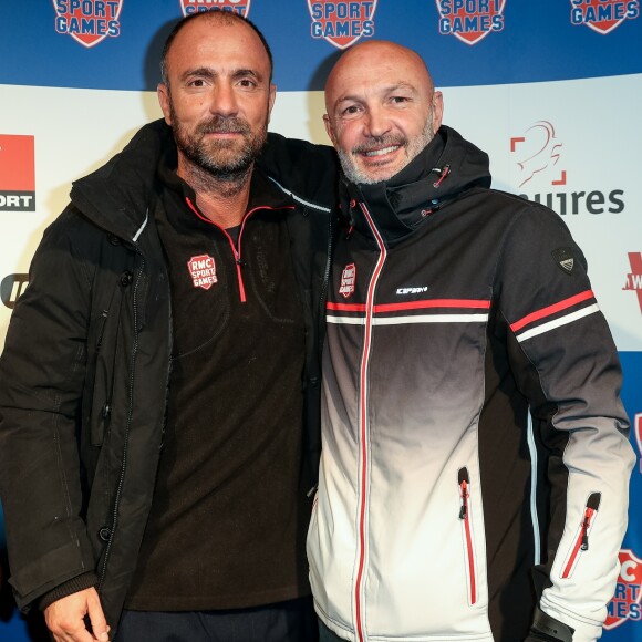 Frank Leboeuf et Christophe Dugarry - Photocall de la cérémonie des RMC Sport Games Awards aux Menuires le 9 décembre 2016.