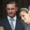 Pierre Casiraghi et Beatrice Borromeo au balcon du palais princier lors de la Fête nationale monégasque à Monaco, le 19 novembre 2016. © Bruno Bebert/Dominique Jacovides/Bestimage