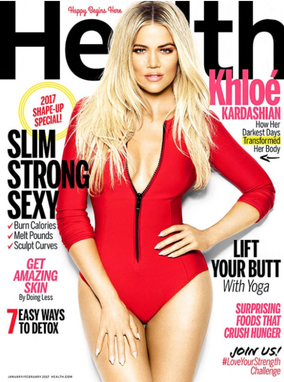 Khloé Kardashian en couverture du magazine Health au mois de décembre 2016