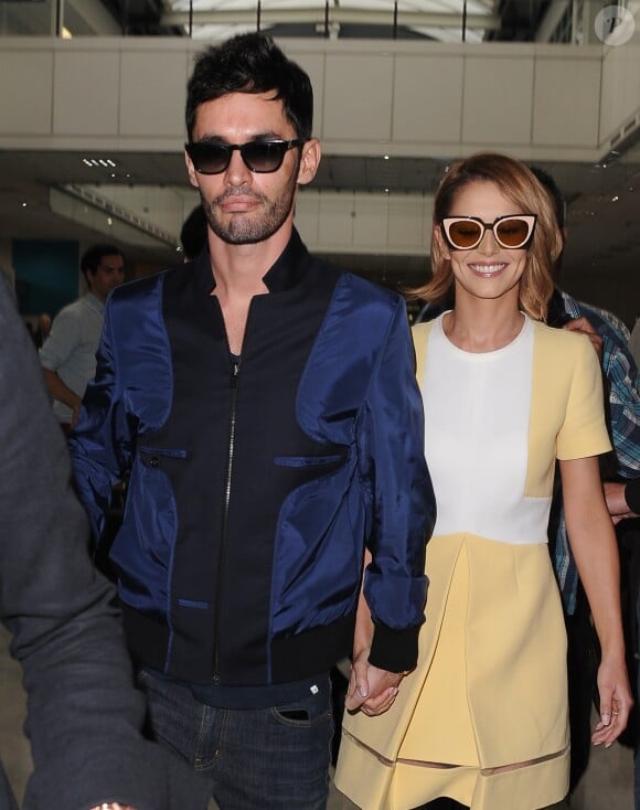 Cheryl Fernandez-Versini et son mari Jean-Bernard Fernandez-Versini arrivent à l'aéroport de Nice le 14 mai 2015