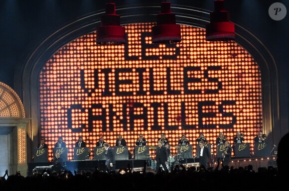 Johnny Hallyday, Eddy Mitchell et Jacques Dutronc - Premier concert "Les Vieilles Canailles" à Paris, du 5 au 10 novembre 2014.