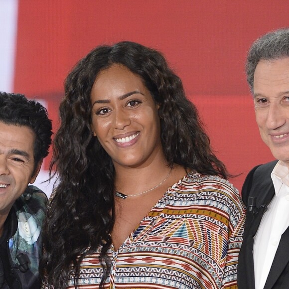 Jamel Debbouze, Amel Bent et Michel Drucker - Enregistrement de l'émission "Vivement Dimanche" à Paris le 25 Mars 2015.