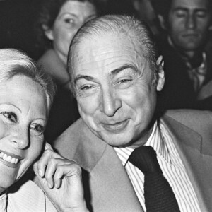 Michèle Morgan et Gérard Oury à Bobino en 1977.