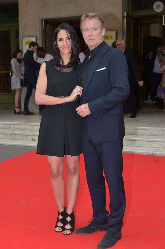 Franck Dubosc et sa femme Danièle - 22ème Gala "Musique contre l'oubli" au profit d'Amesty International au thêatre des Champs-Elysées à Paris le 28 juin 2016.