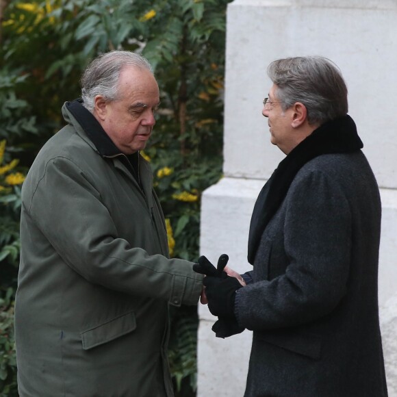 Frédéric Mitterrand aux obsèques de Michèle Morgan en l'église Saint-Pierre de Neuilly-sur-Seine, le 23 décembre 2016.