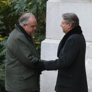 Frédéric Mitterrand aux obsèques de Michèle Morgan en l'église Saint-Pierre de Neuilly-sur-Seine, le 23 décembre 2016.