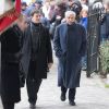 Francis Huster et Claude Lelouch aux obsèques de Michèle Morgan en l'église Saint-Pierre de Neuilly-sur-Seine, le 23 décembre 2016.